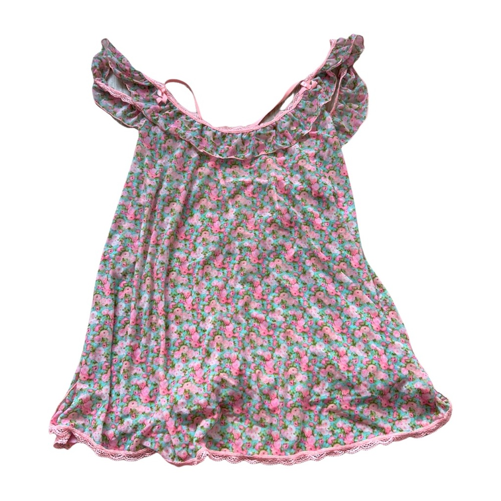 Secret Treasures Floral Nightgown - Pink and Green